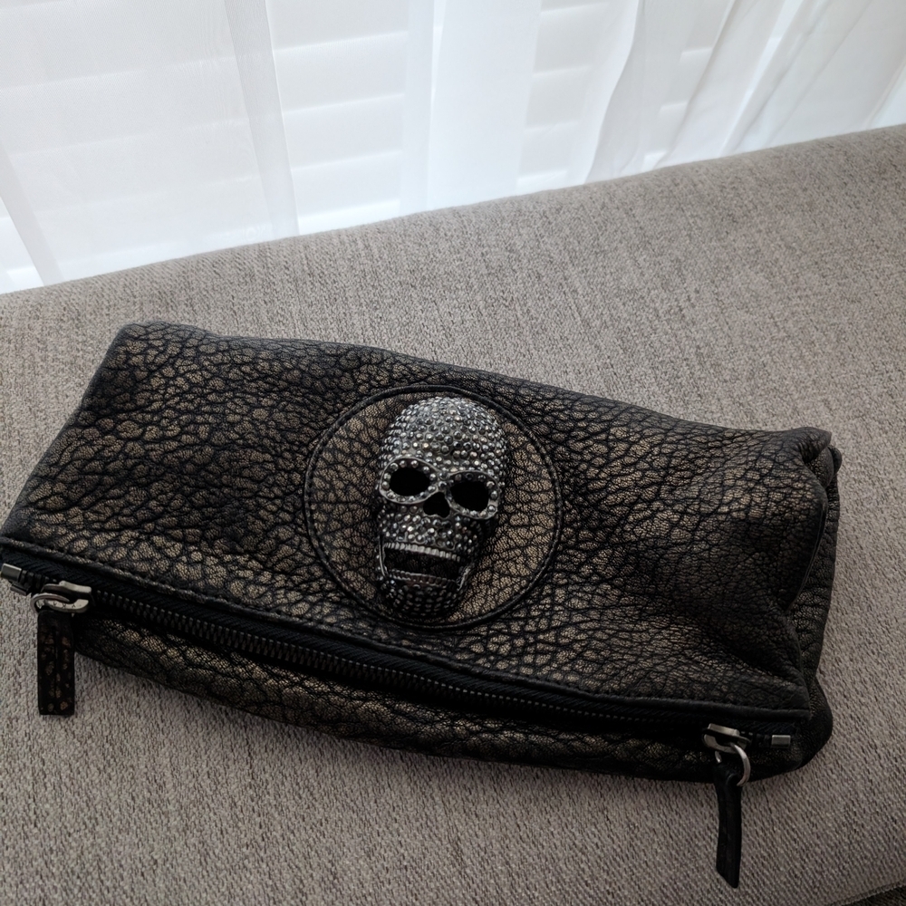 Thomas Wylde Black Skull Embellished Bag